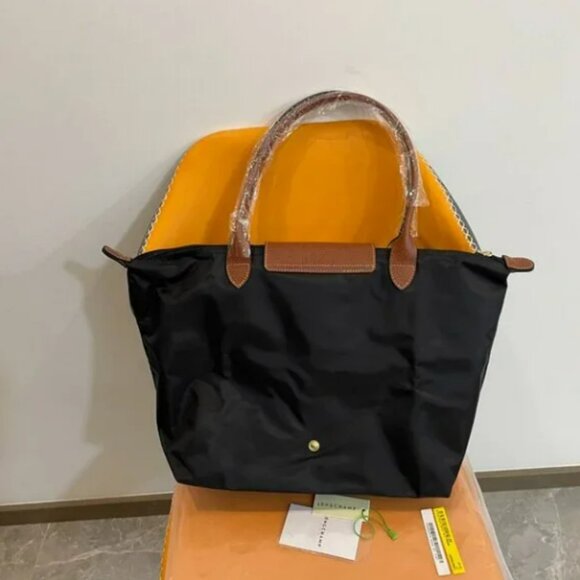 NWT Longchamp Le Pliage Original Large Shoulder Nylon Bag Tote Black - Picture 3 of 5